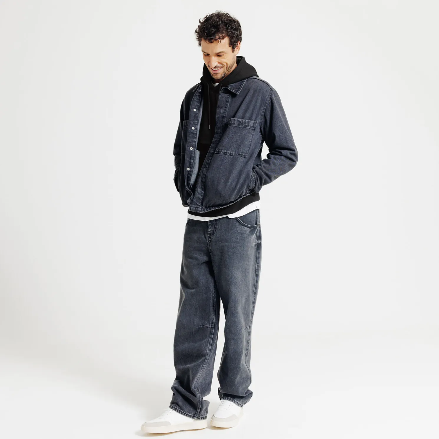 Effen sweater met kap