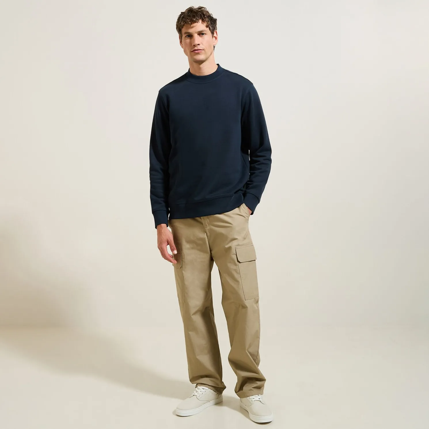 Effen sweater met ronde hals