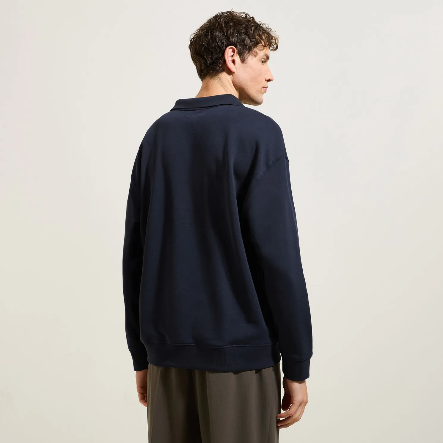 Effen sweater met resortkraag