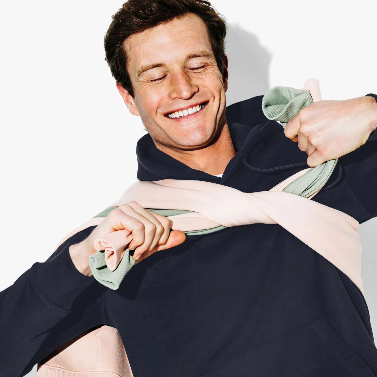 Effen sweater met kap