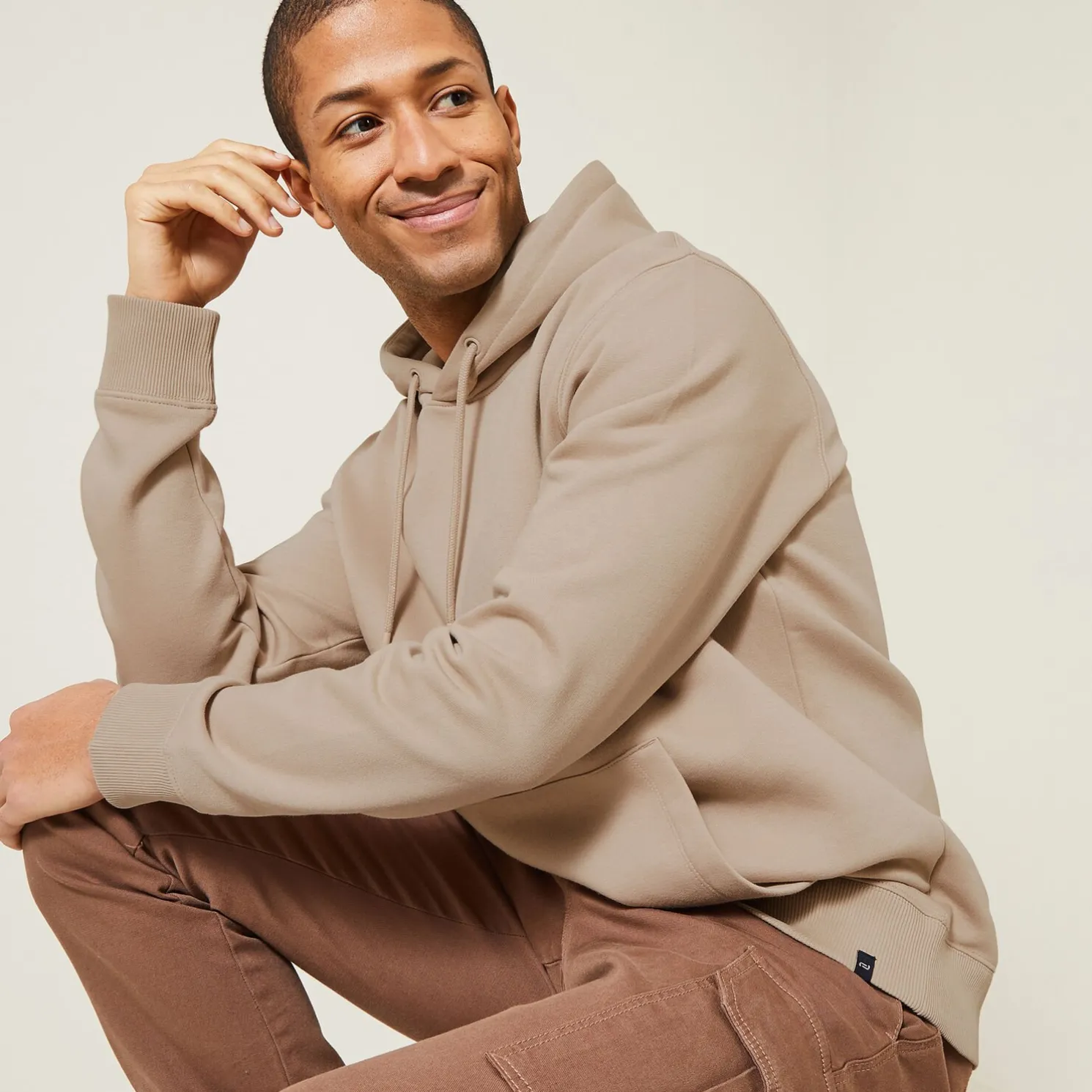 Effen sweater met kap