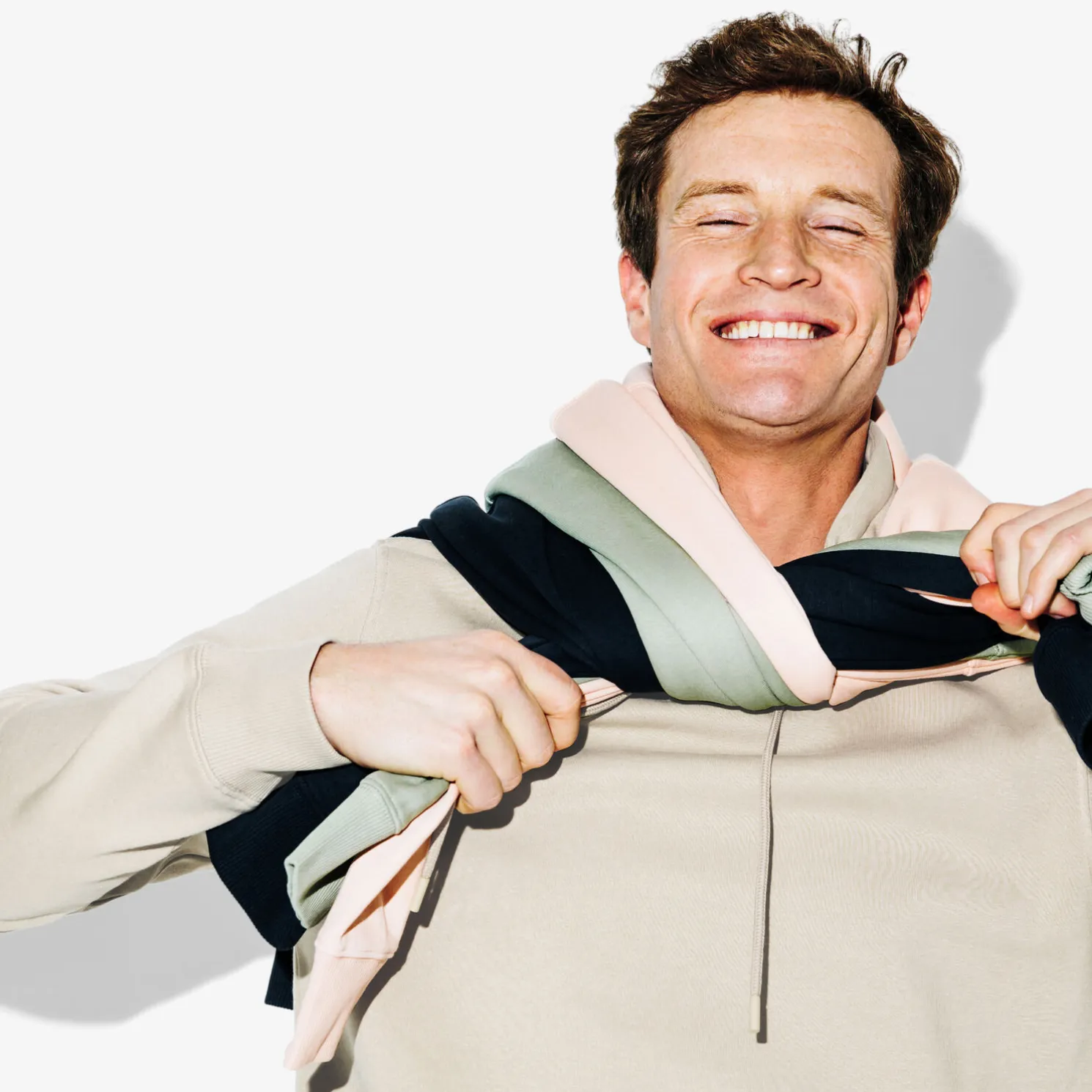 Effen sweater met kap