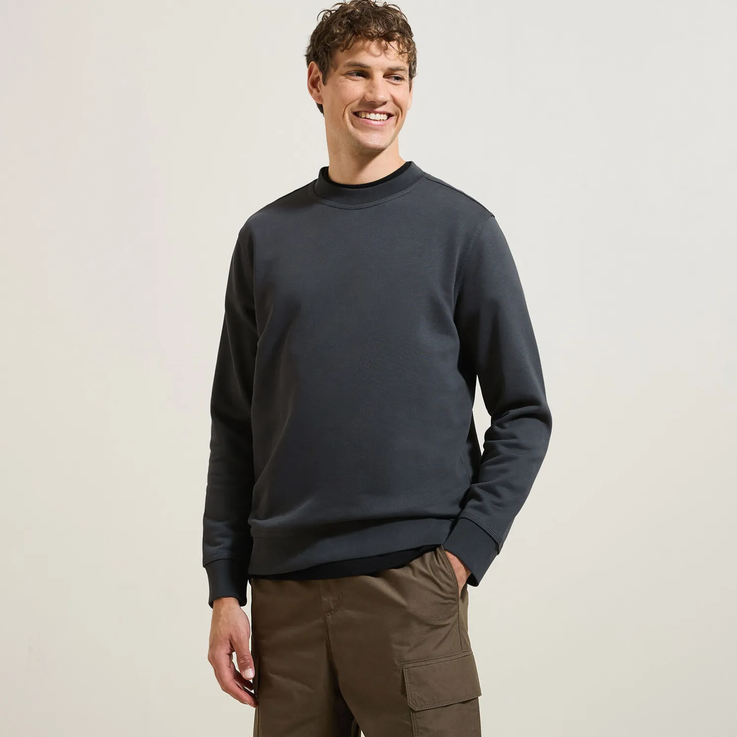 Effen sweater met ronde hals