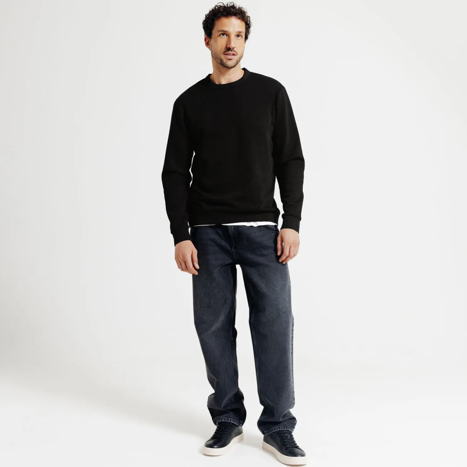 Effen sweater met ronde hals