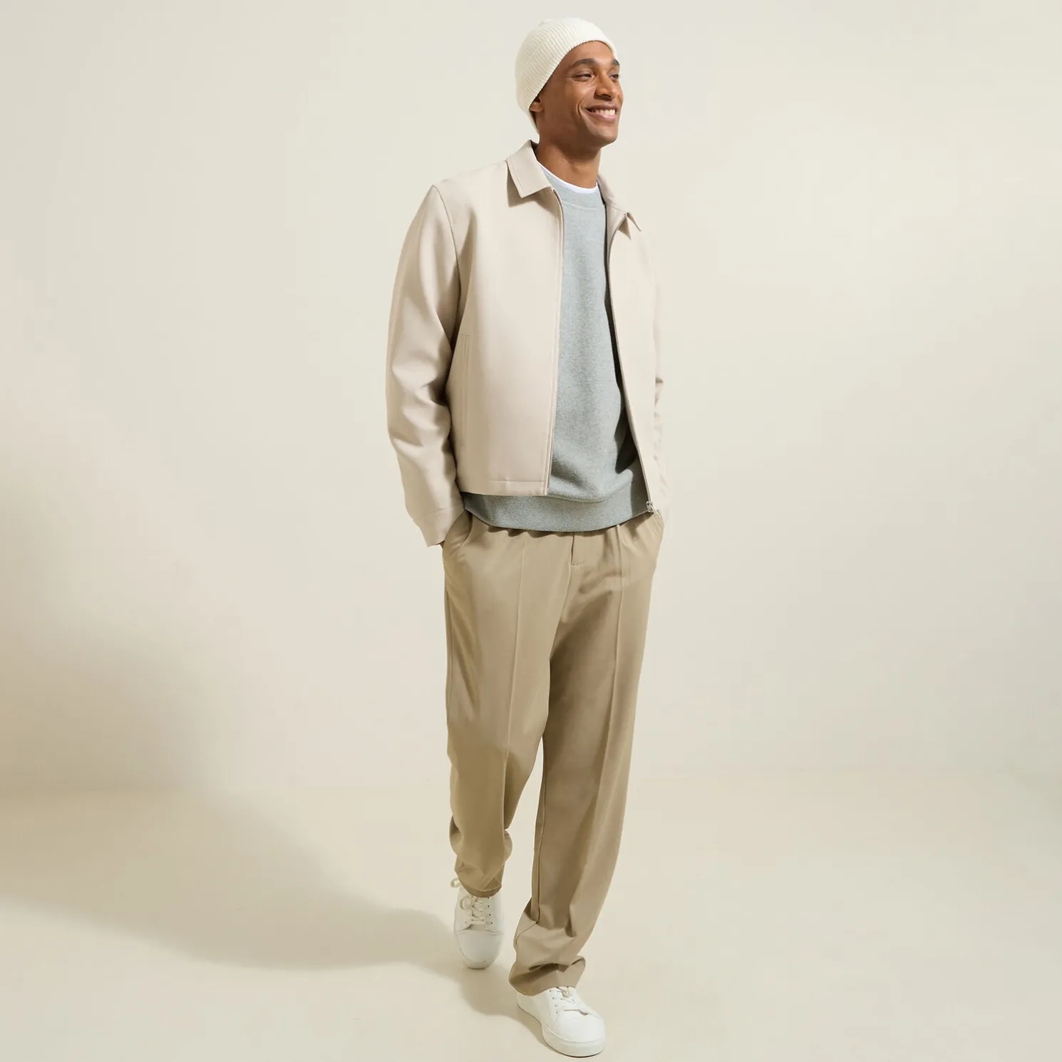 Effen sweater met ronde hals in tricot