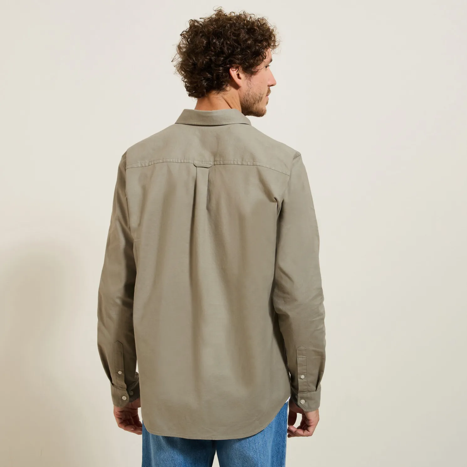 Elastaan overhemd in Oxford katoen