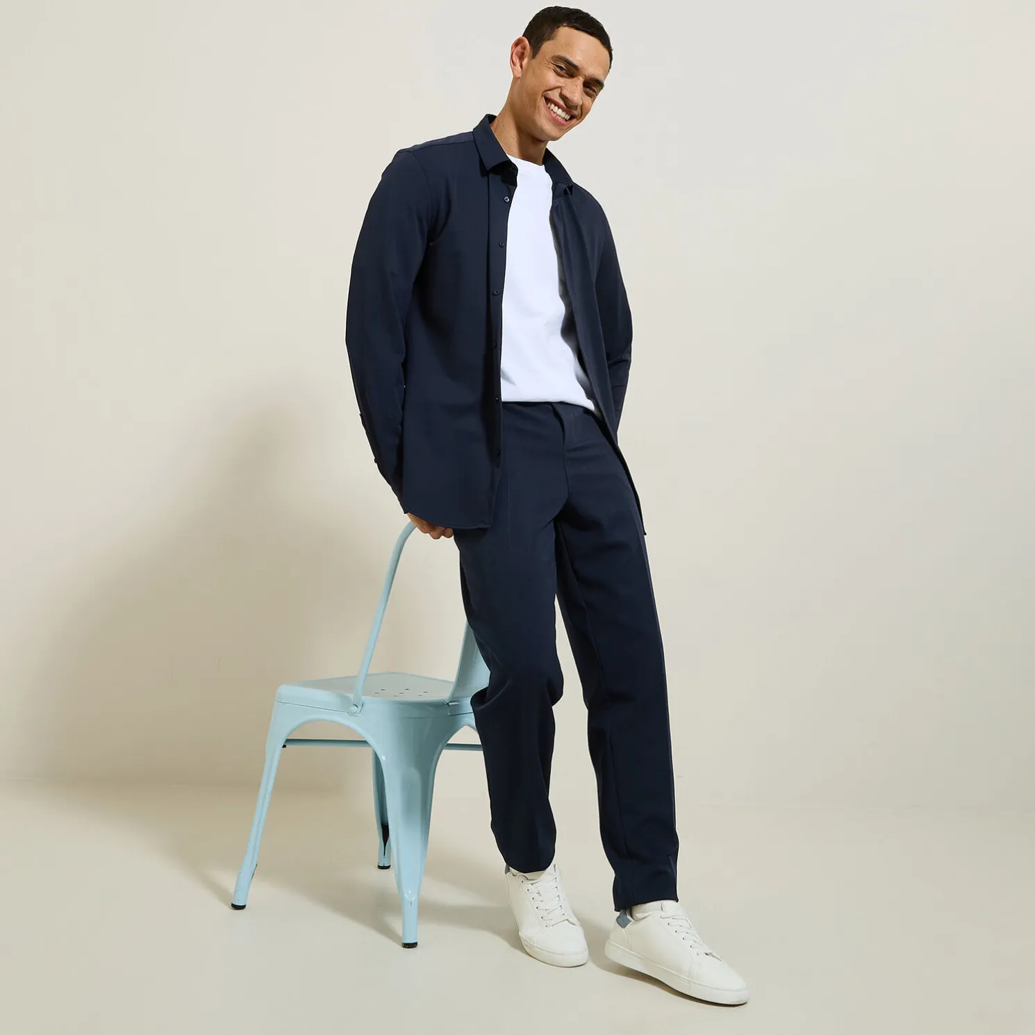 Extra slim fit polyamide elastaan overhemd