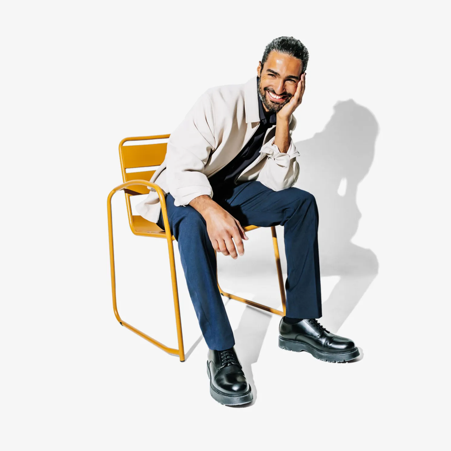 Extraslim effen hemd in gerecyclede polyamide