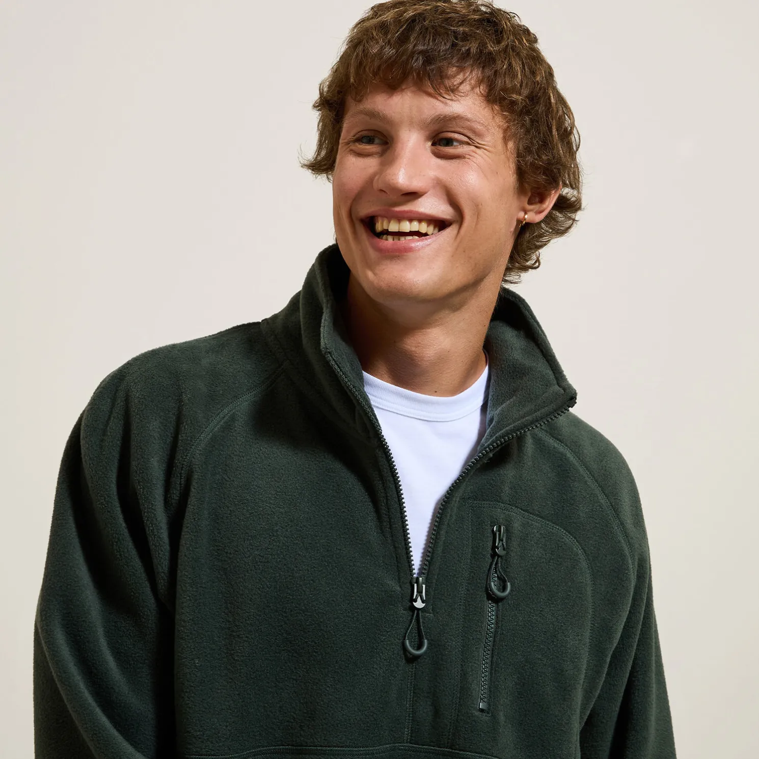 Fleecesweater met opstaande ritskraag