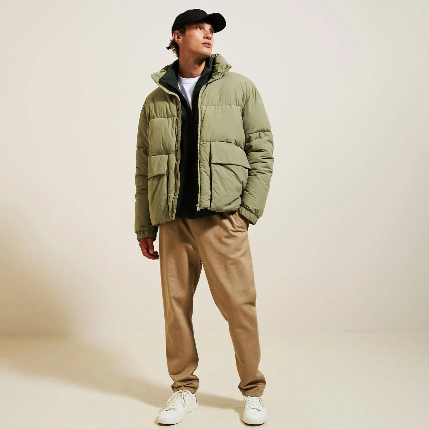 Fleecesweater met opstaande ritskraag