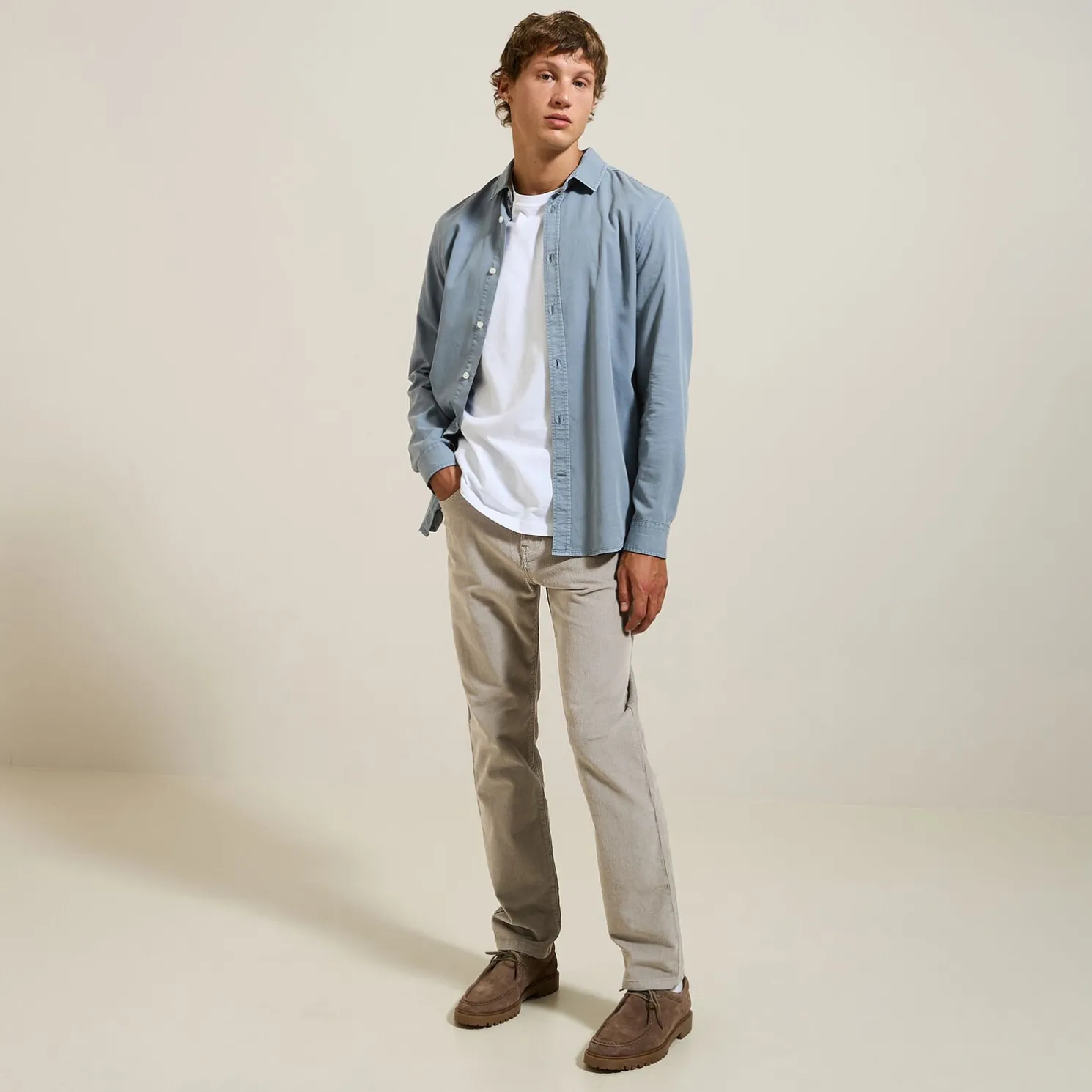 Fluwelen chinobroek met vijf zakken