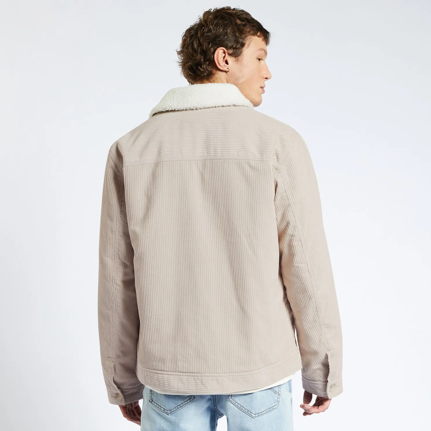 Fluwelen jack met hemdskraag