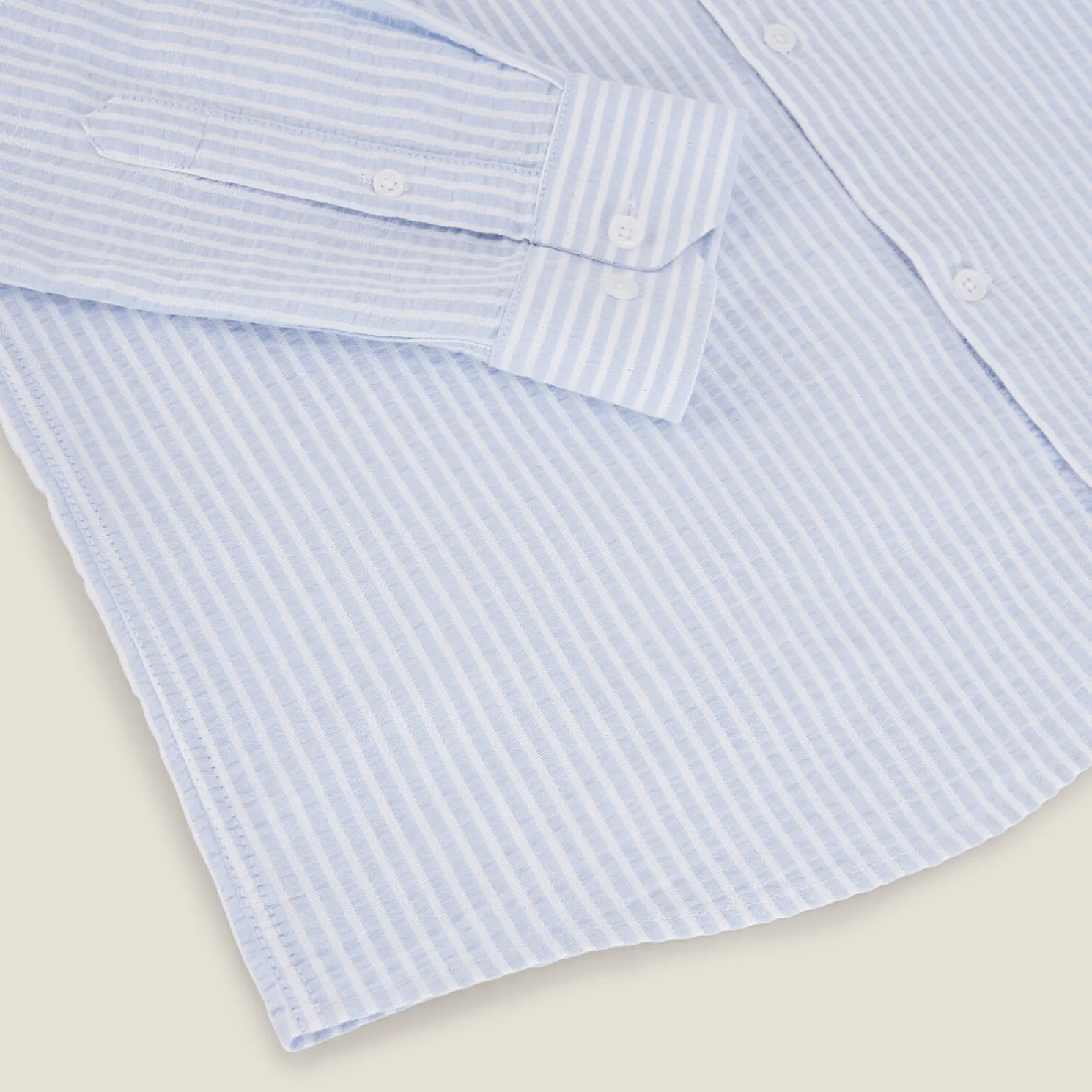 Gestreept overhemd in seersucker katoen