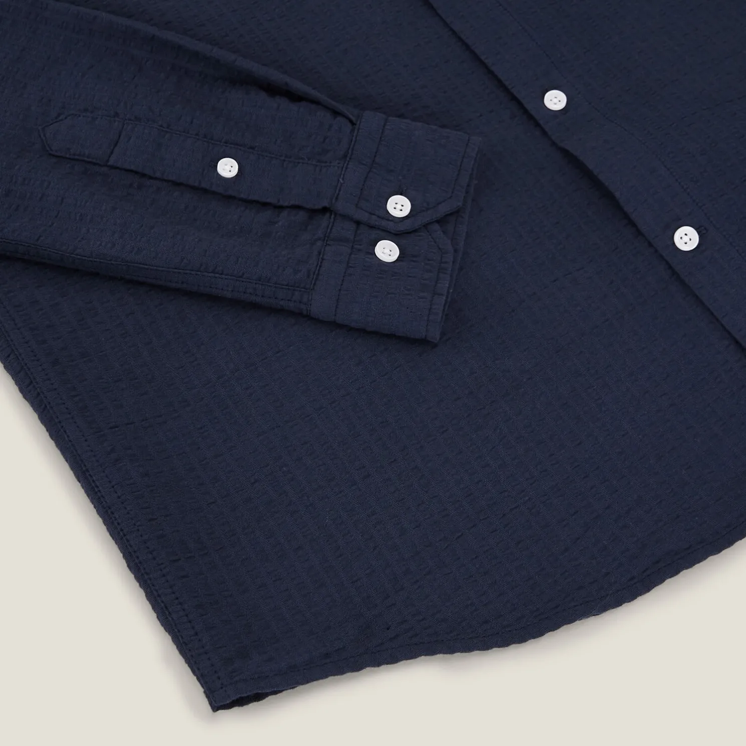 Gestreept overhemd in seersucker katoen