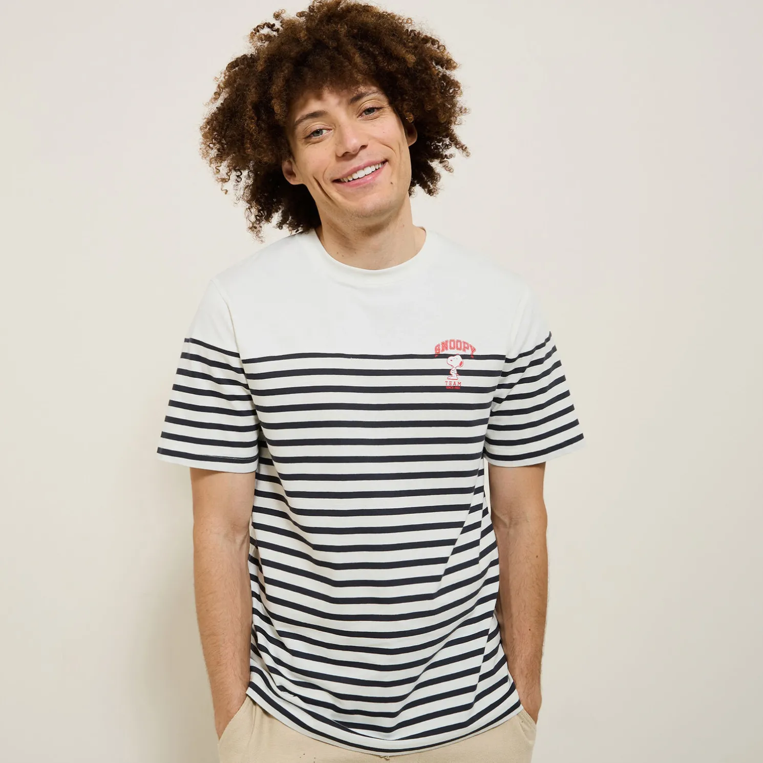 Gestreept t-shirt Peanuts-licentie