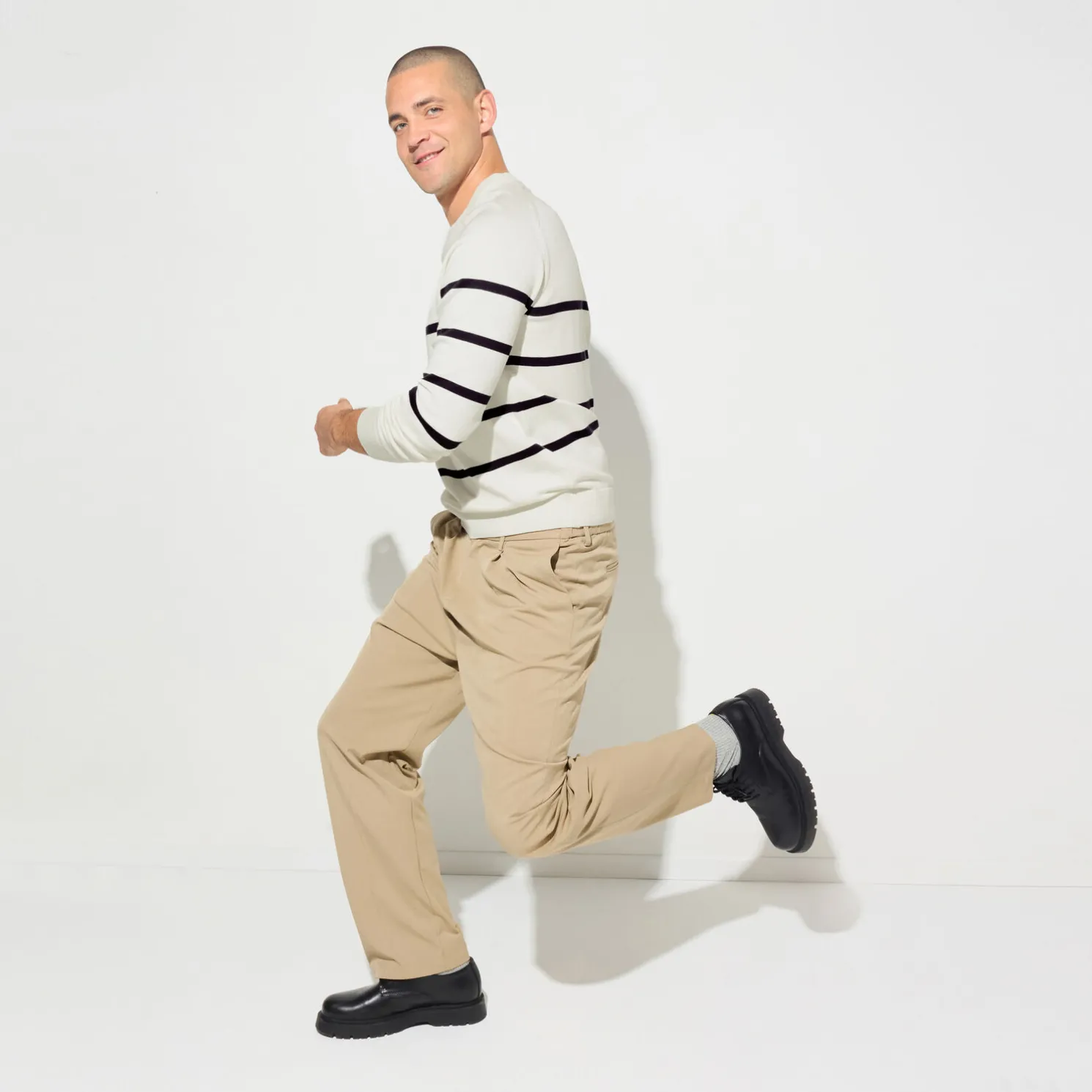 Gestreepte trui met ronde hals