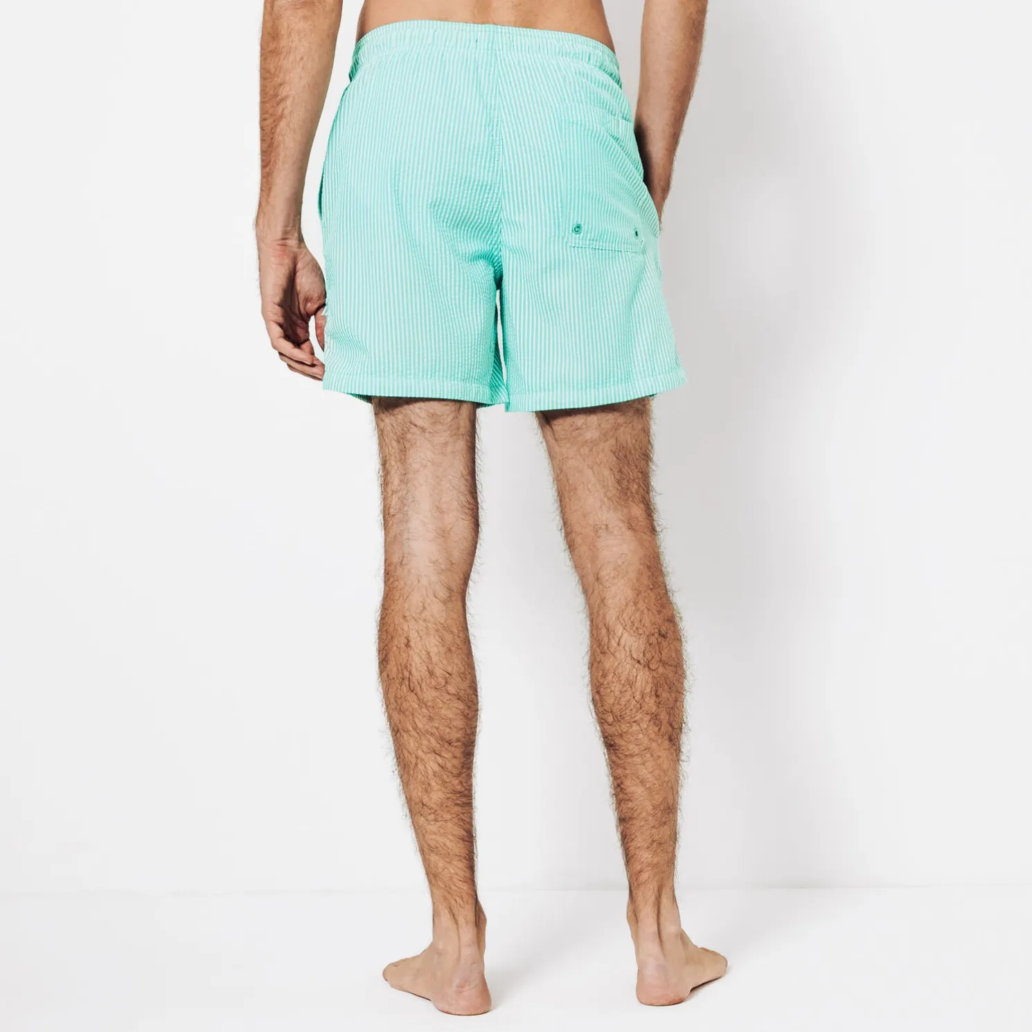 Gestreepte zwemshort in seersucker