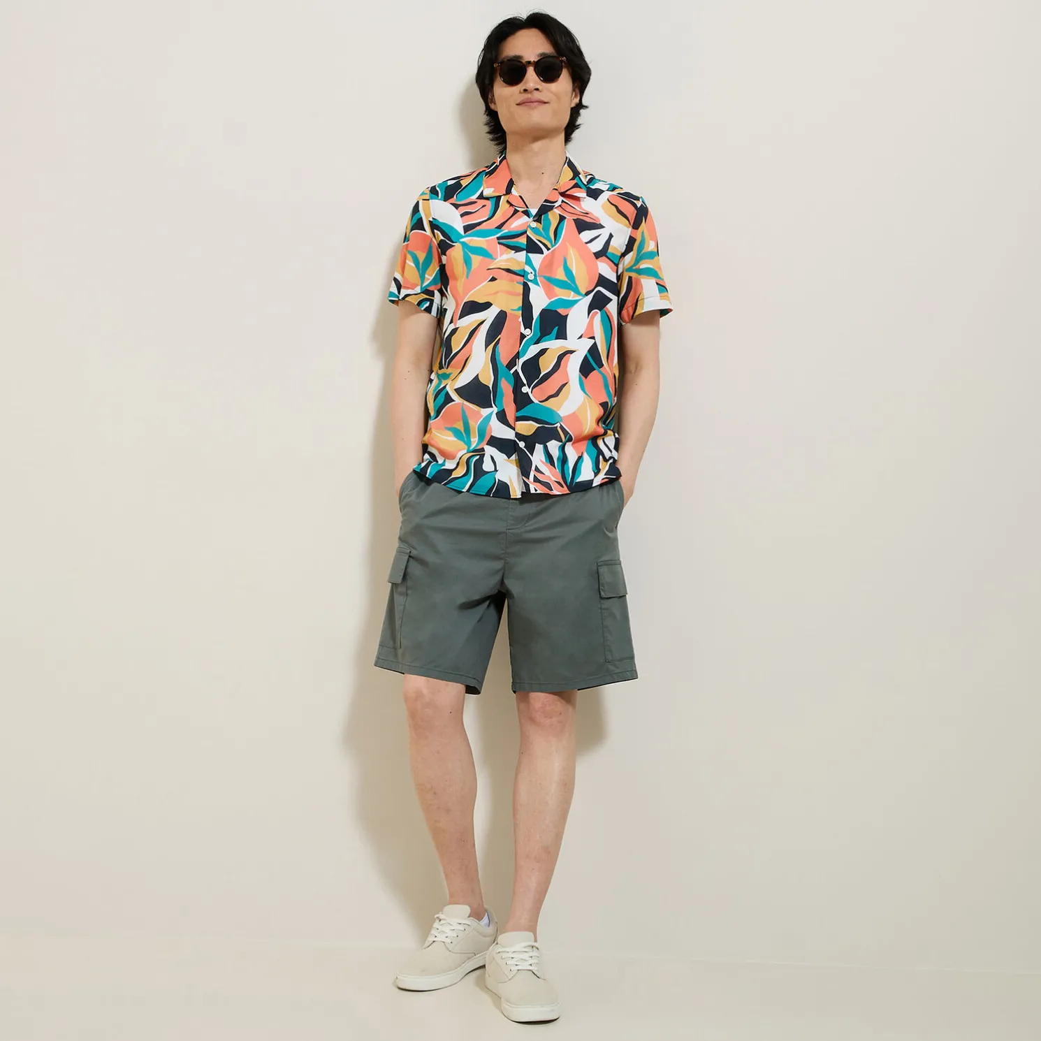 Hawaïhemd met bloemenprint, katoen