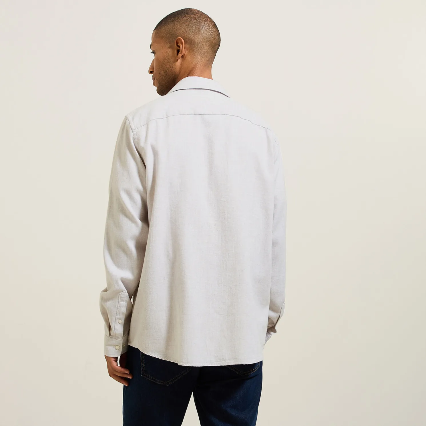 Hemd in flanelkatoen met klassieke kraag