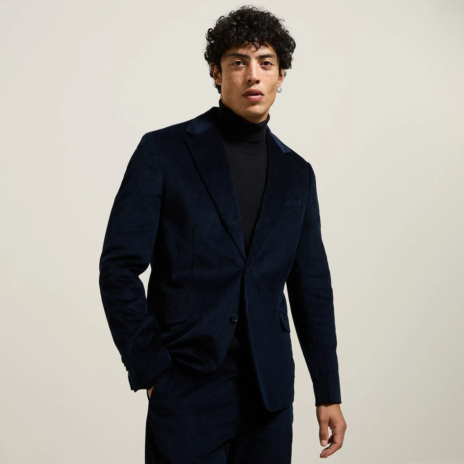 Het pakket ribfluwelen kostuum - Blauw