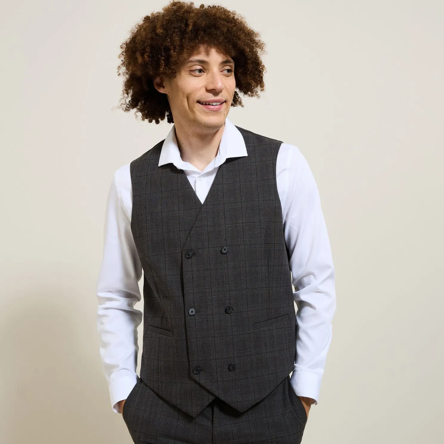 Het pakket slim kostuum fantasiestofn - Grijs