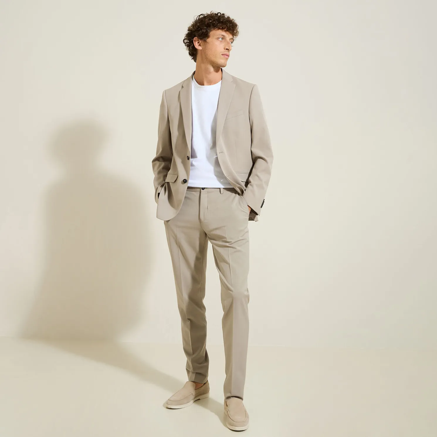 Het pakket slim kostuum - Beige