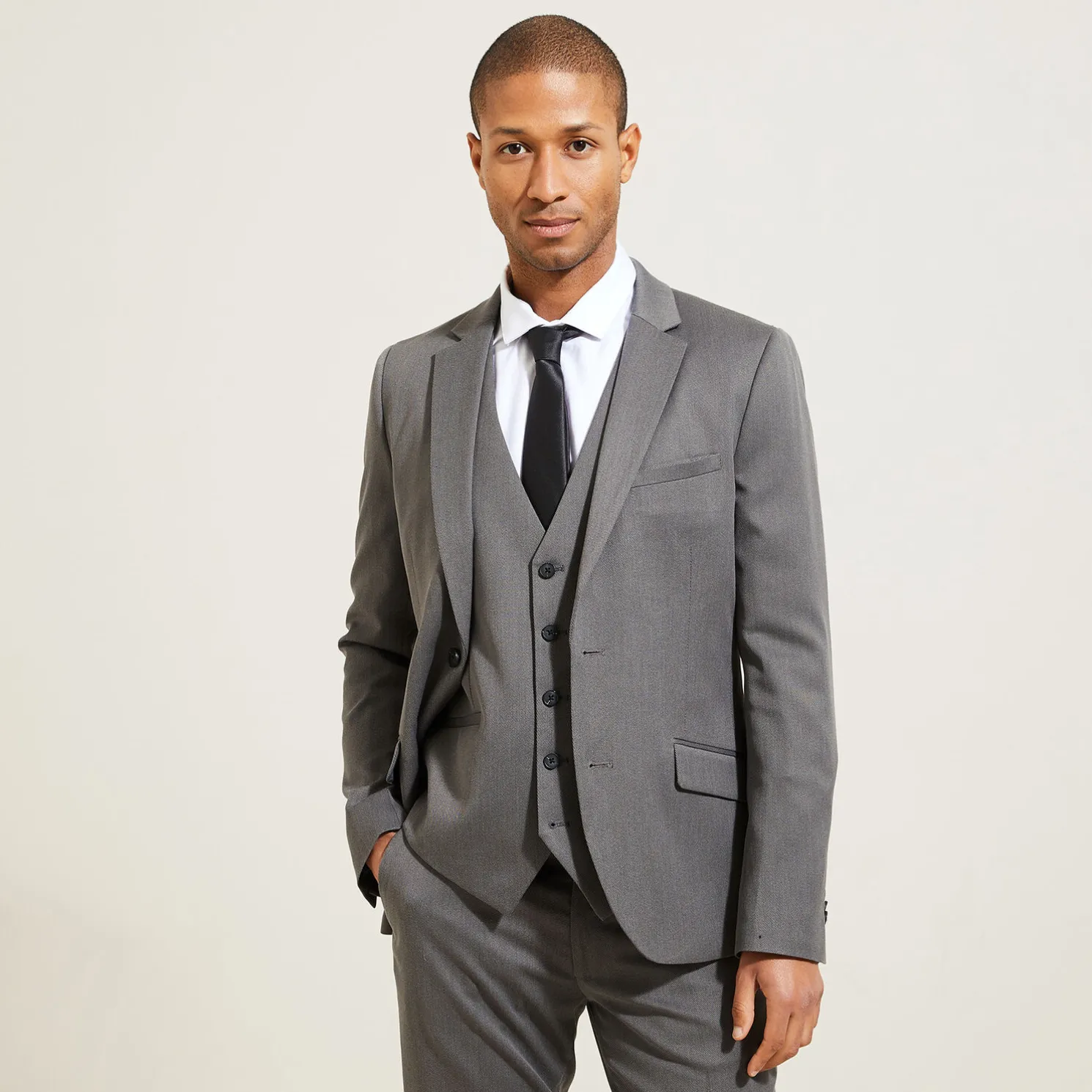 Het pakket slim kostuum - Grijs