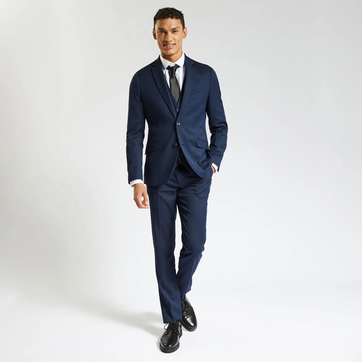 Het pakket slim kostuum tweekleurig - Blauw