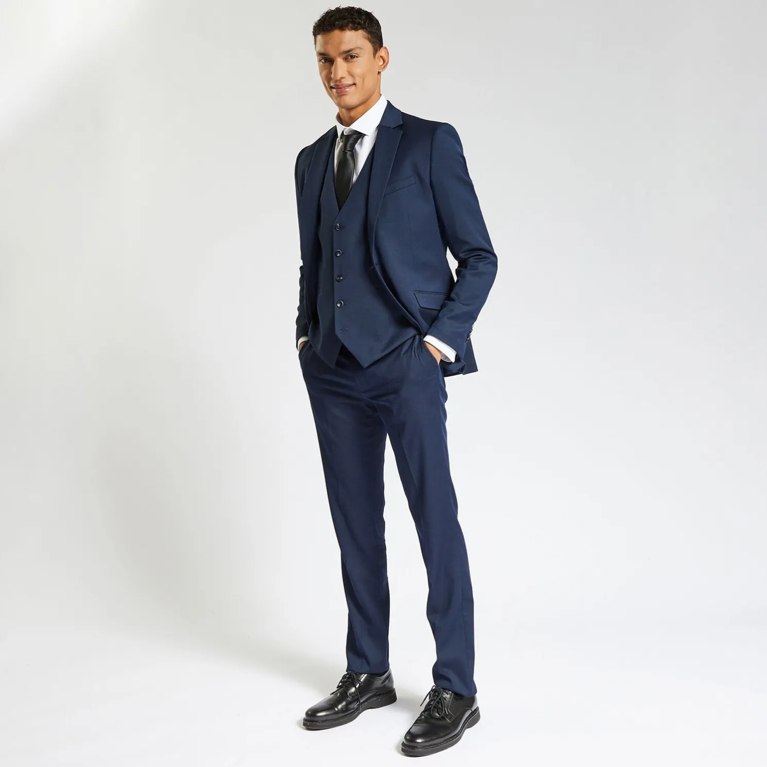 Het pakket slim kostuum tweekleurig - Blauw