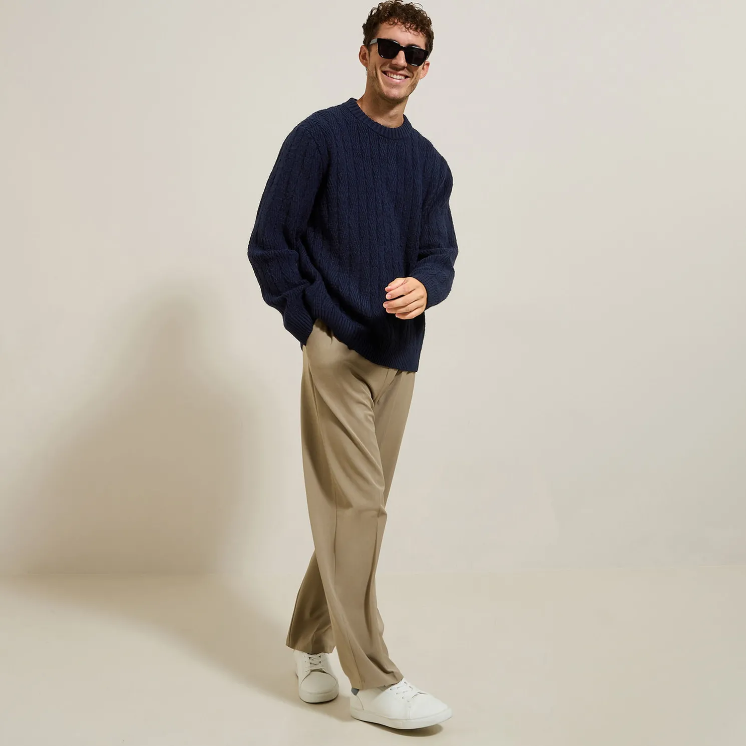 Kabeltrui met ronde hals