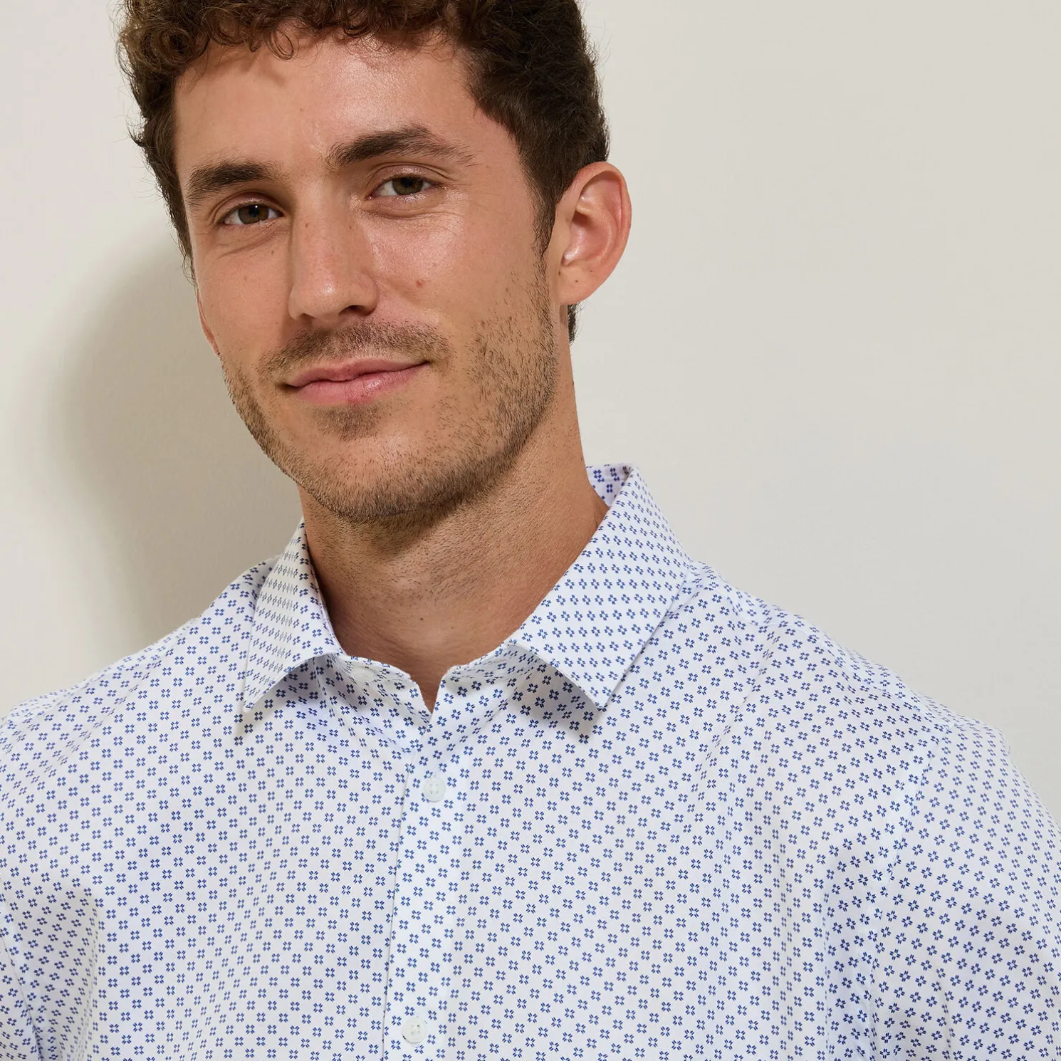 Katoenen hemd met geometrische print