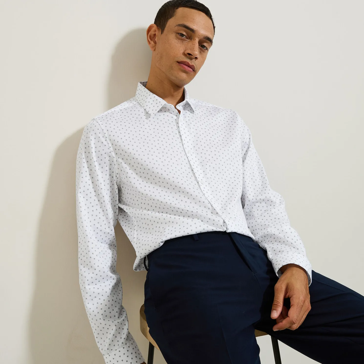 Katoenen hemd met geometrische print