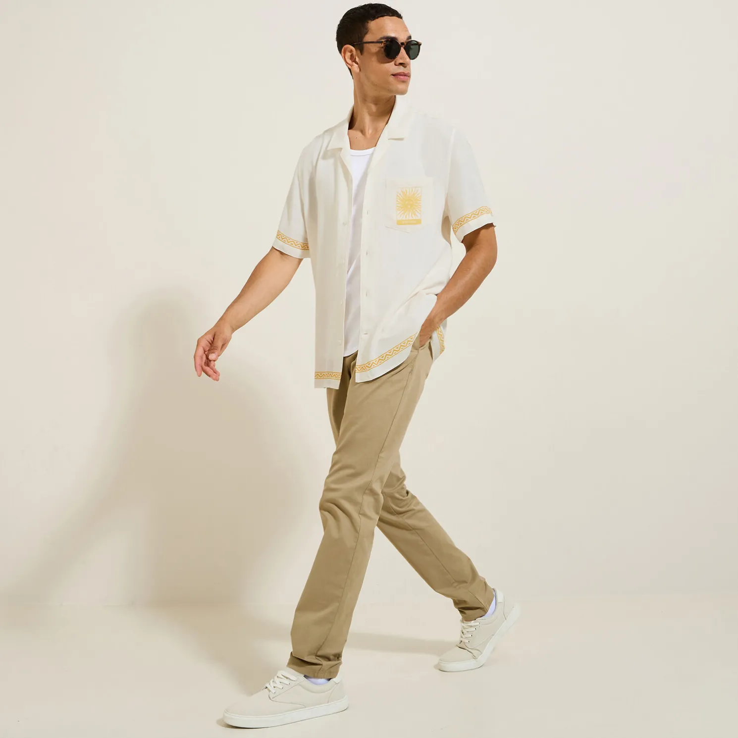 Katoenen hemdje met geplaatste opdruk