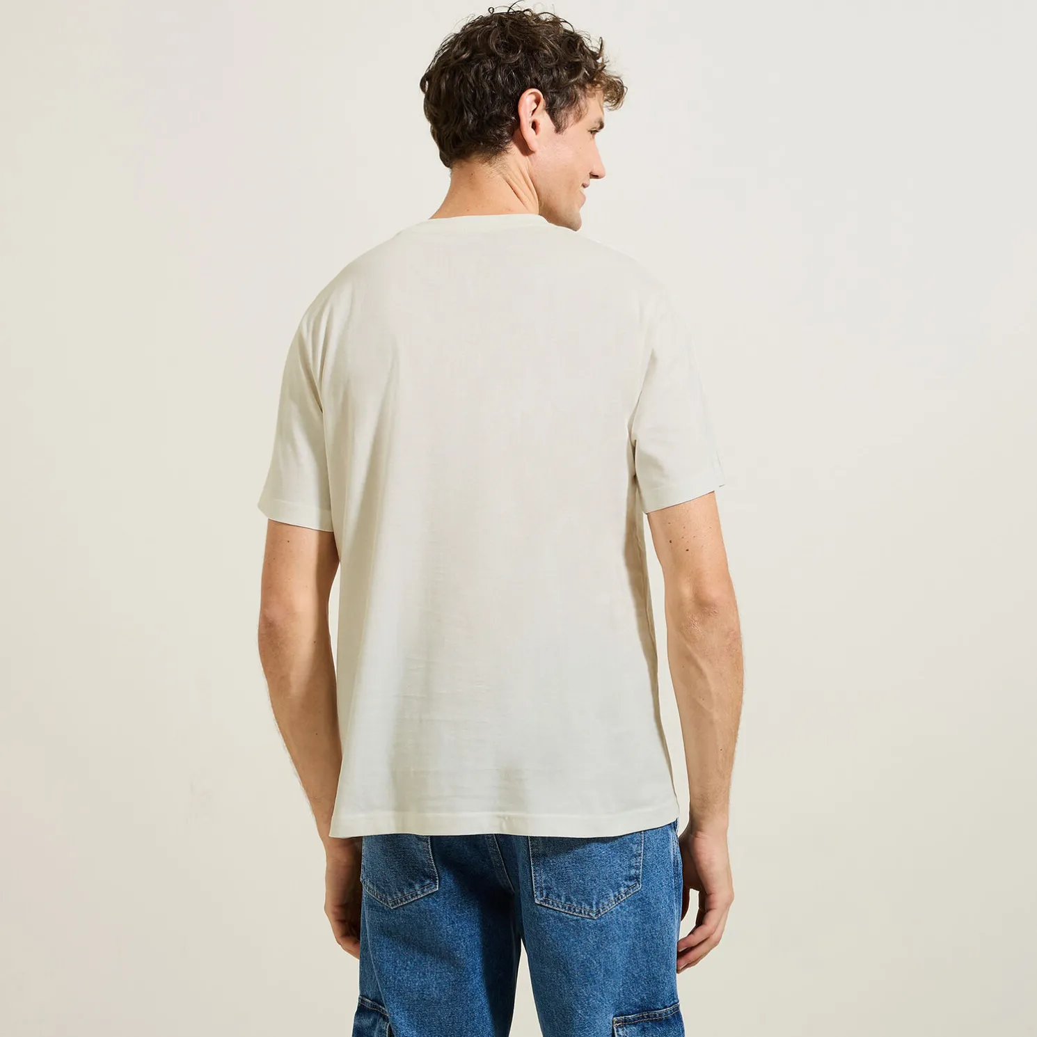 Katoenen T-shirt met ronde hals en print