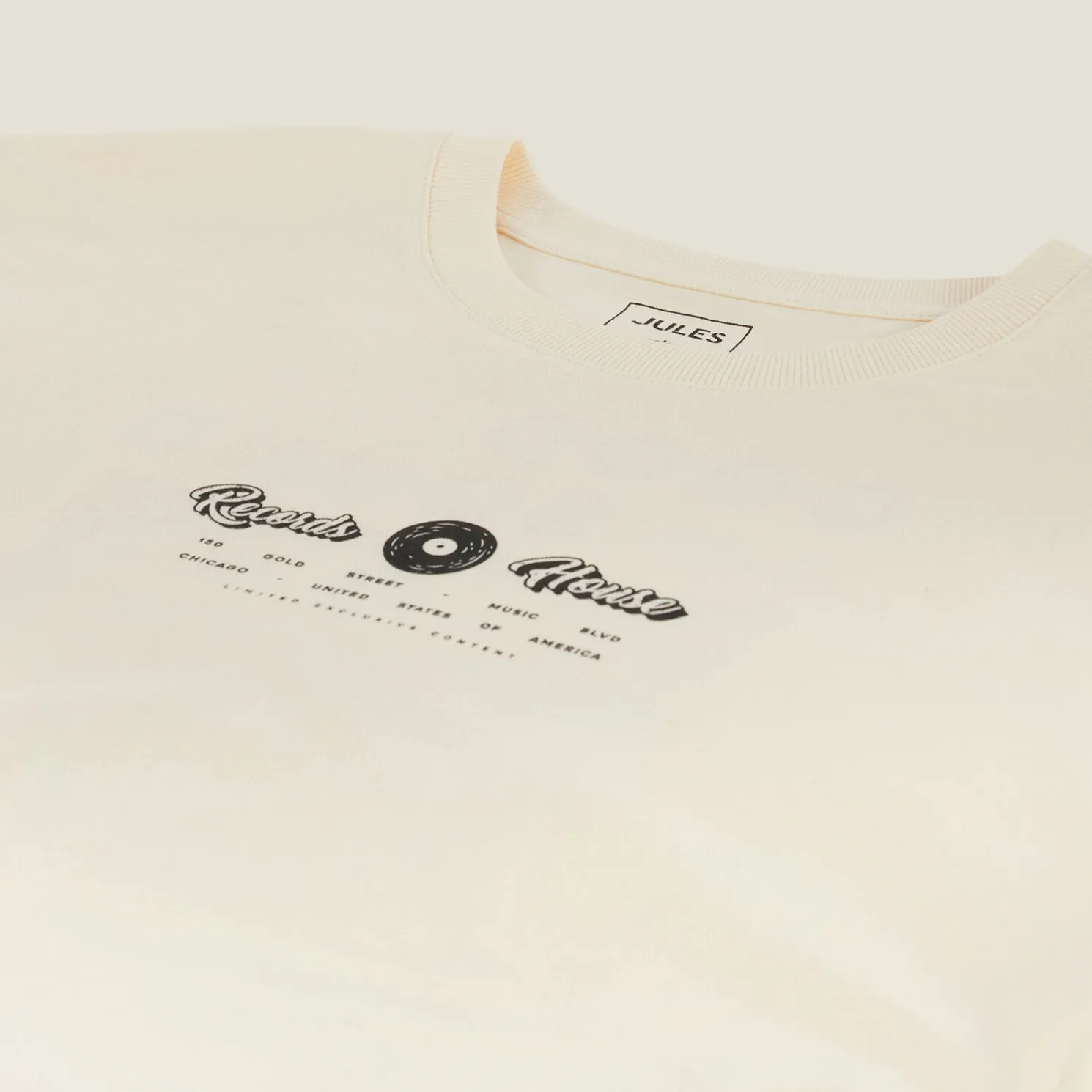 Katoenen T-shirt met ronde hals en print