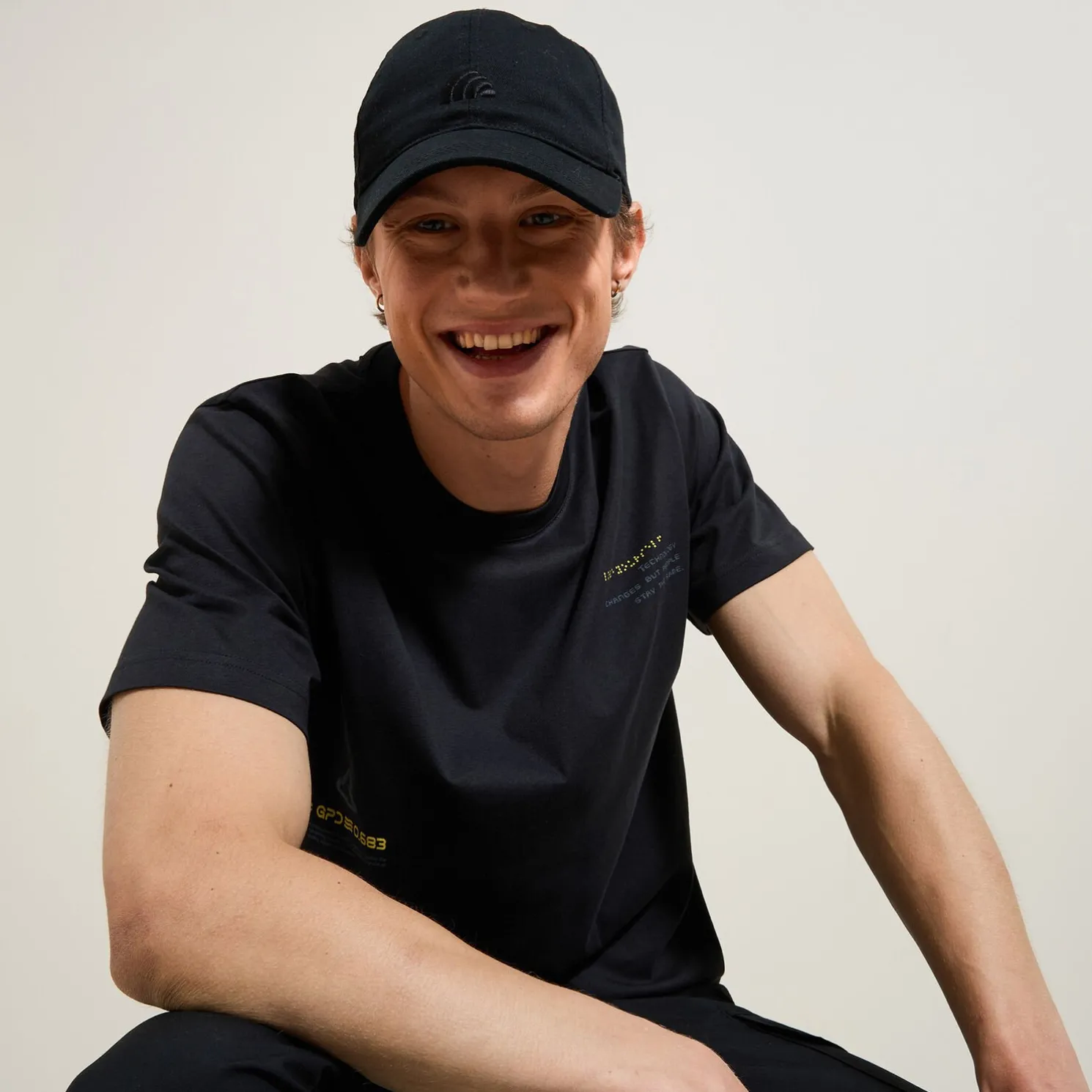 Katoenen T-shirt met ronde hals en print