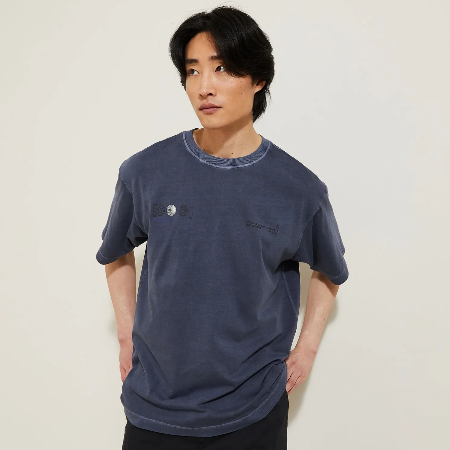 Katoenen T-shirt met ronde hals en print