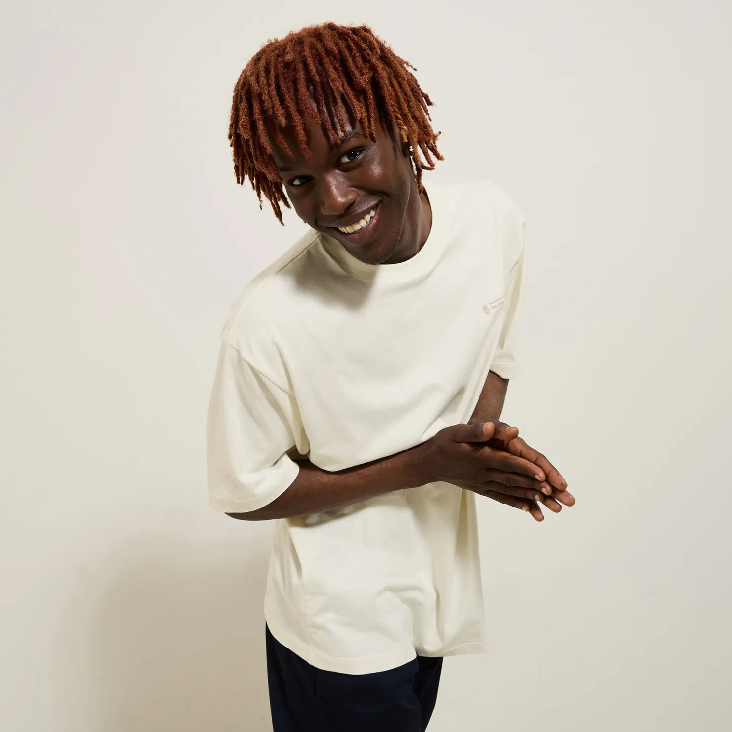 Katoenen T-shirt met ronde hals en print