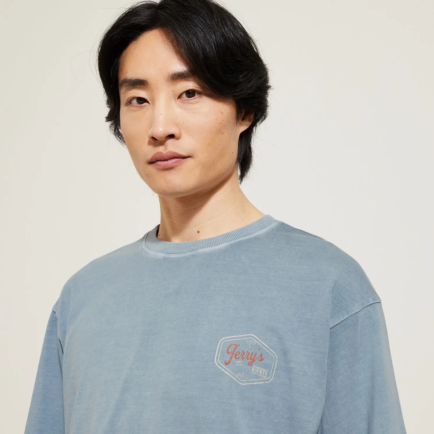 Katoenen T-shirt met ronde hals en print