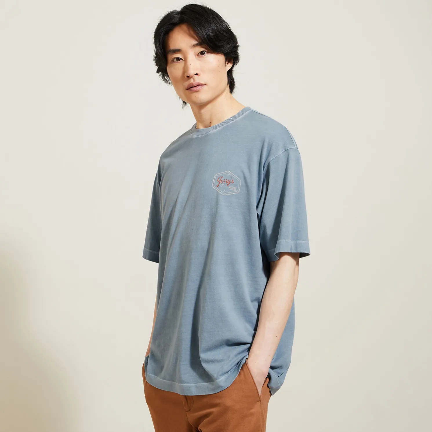 Katoenen T-shirt met ronde hals en print