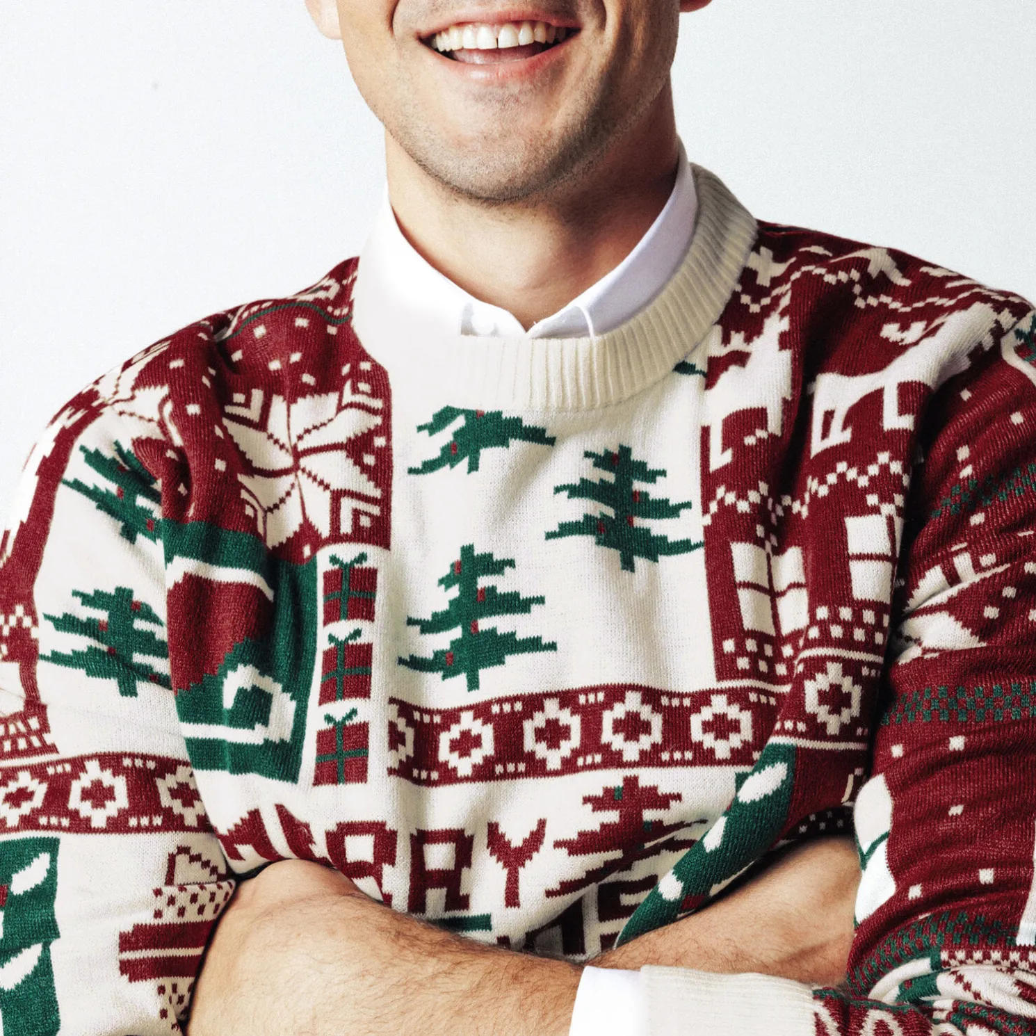 Kersttrui met ronde hals