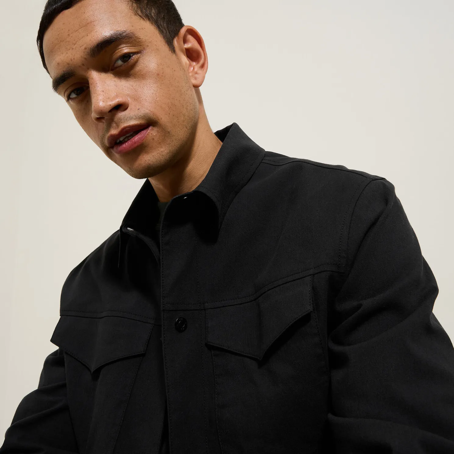 Kort jack met hemdskraag