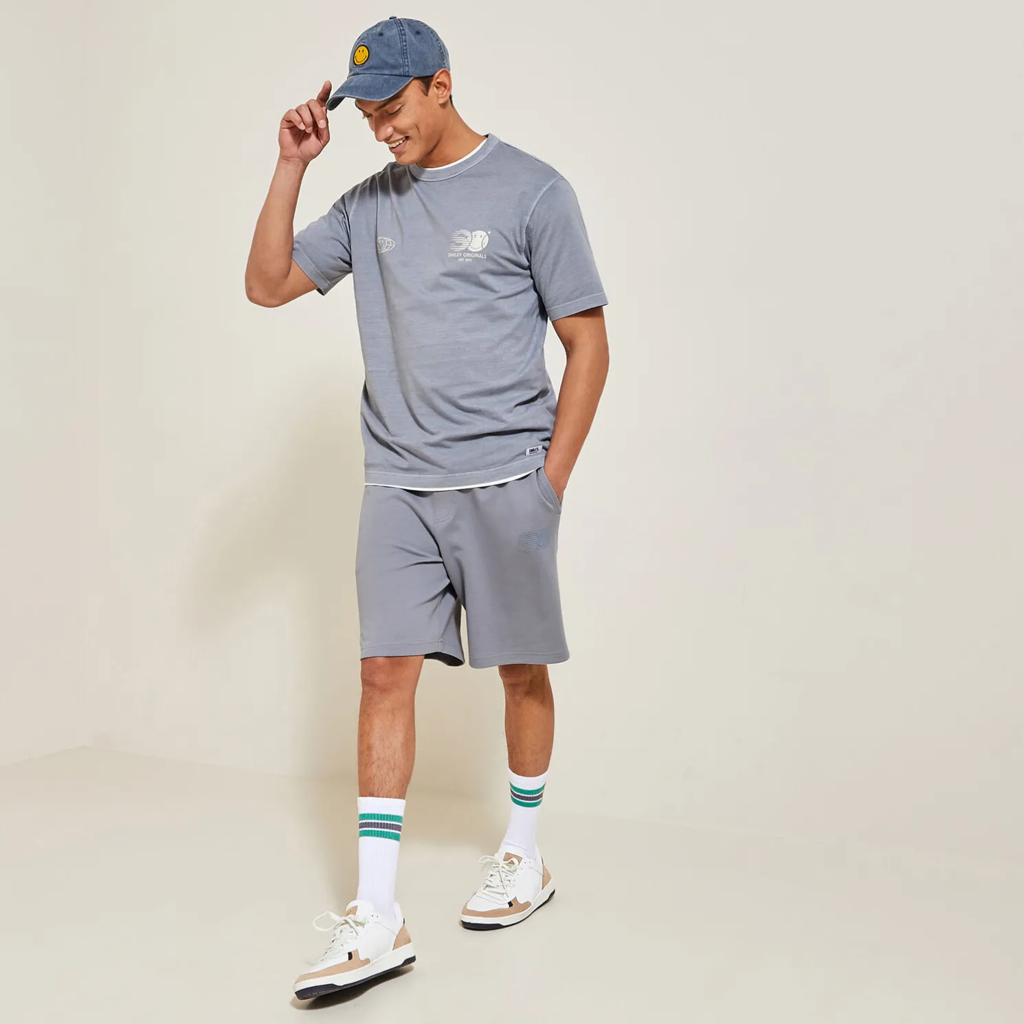 Korte broek in fleece, Smiley-licentie