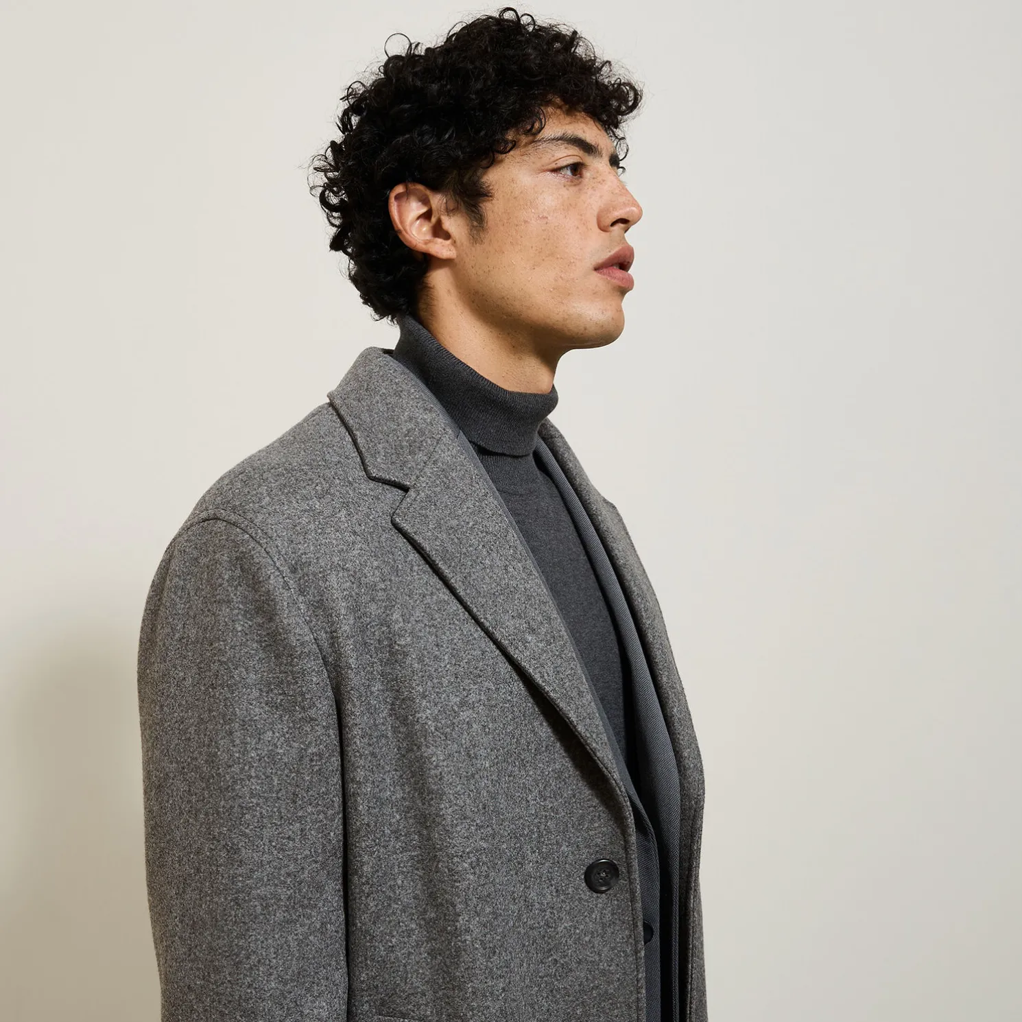 Lange wintermantel met reverskraag