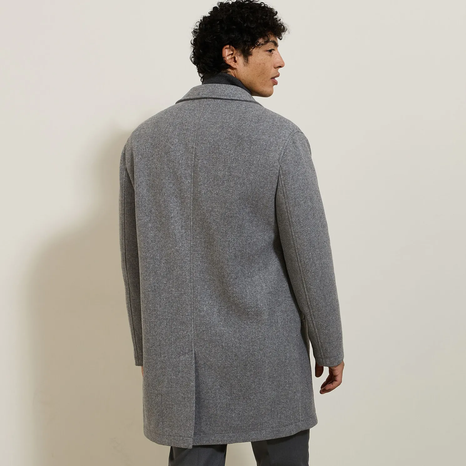 Lange wintermantel met reverskraag