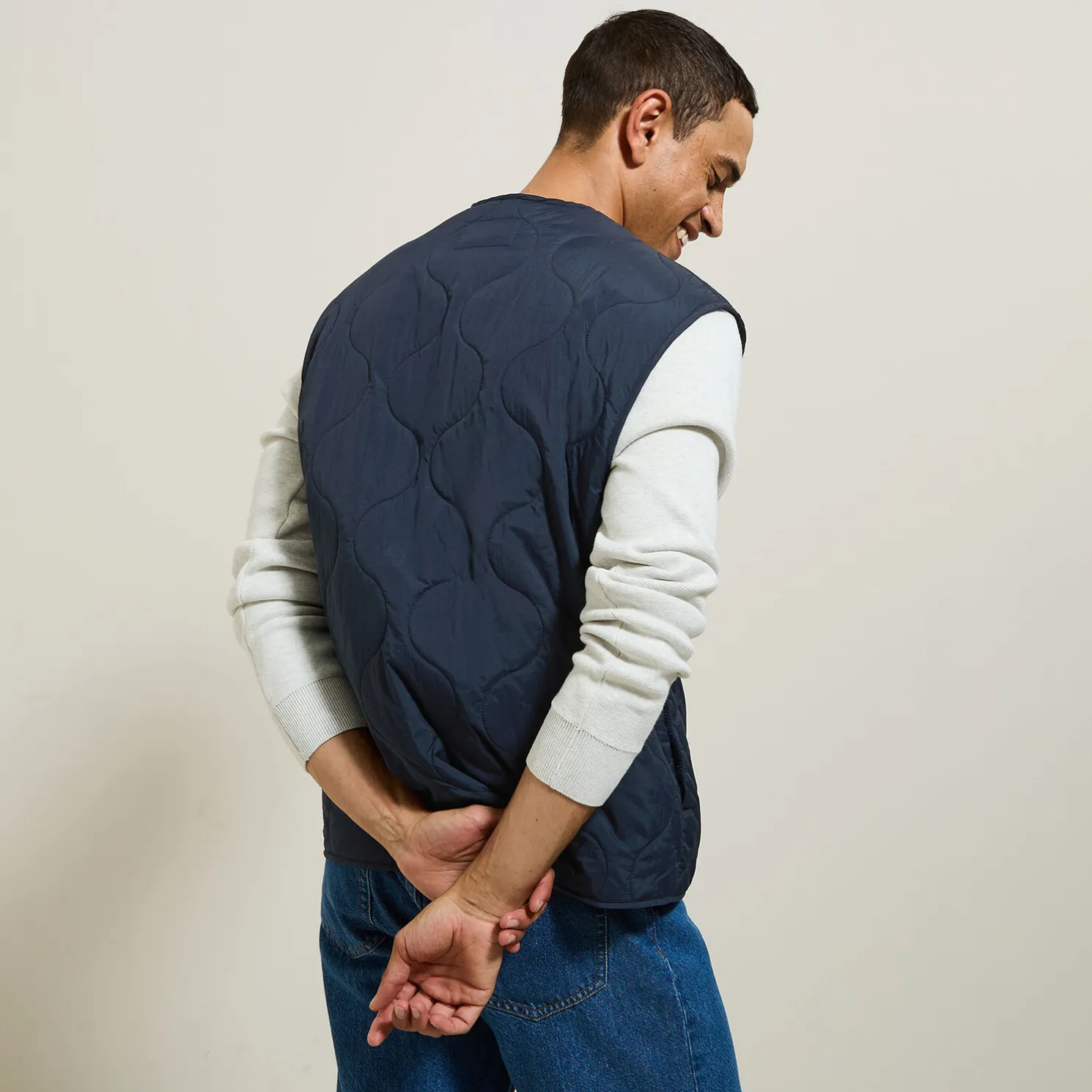 Licht, gewatteerd donsjack zonder mouwen