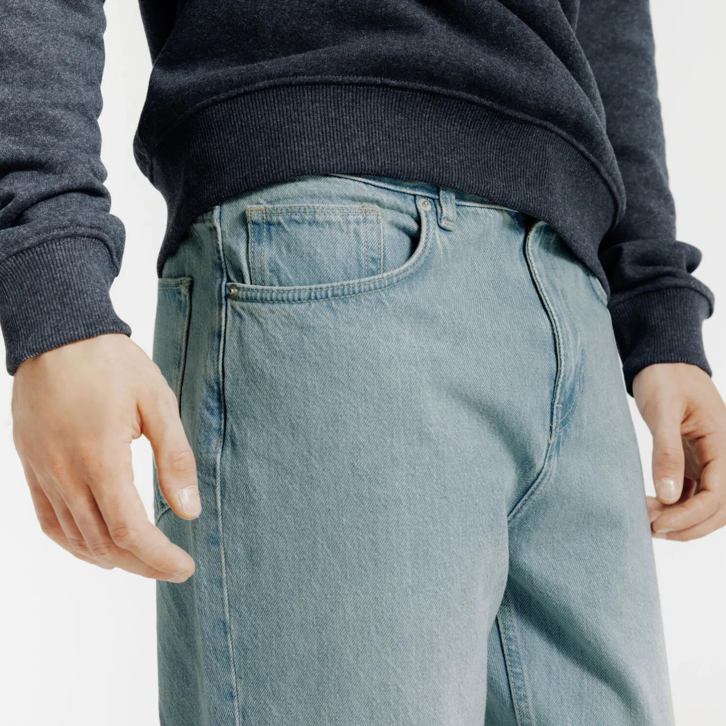 Loose fit jeans in 100% katoen