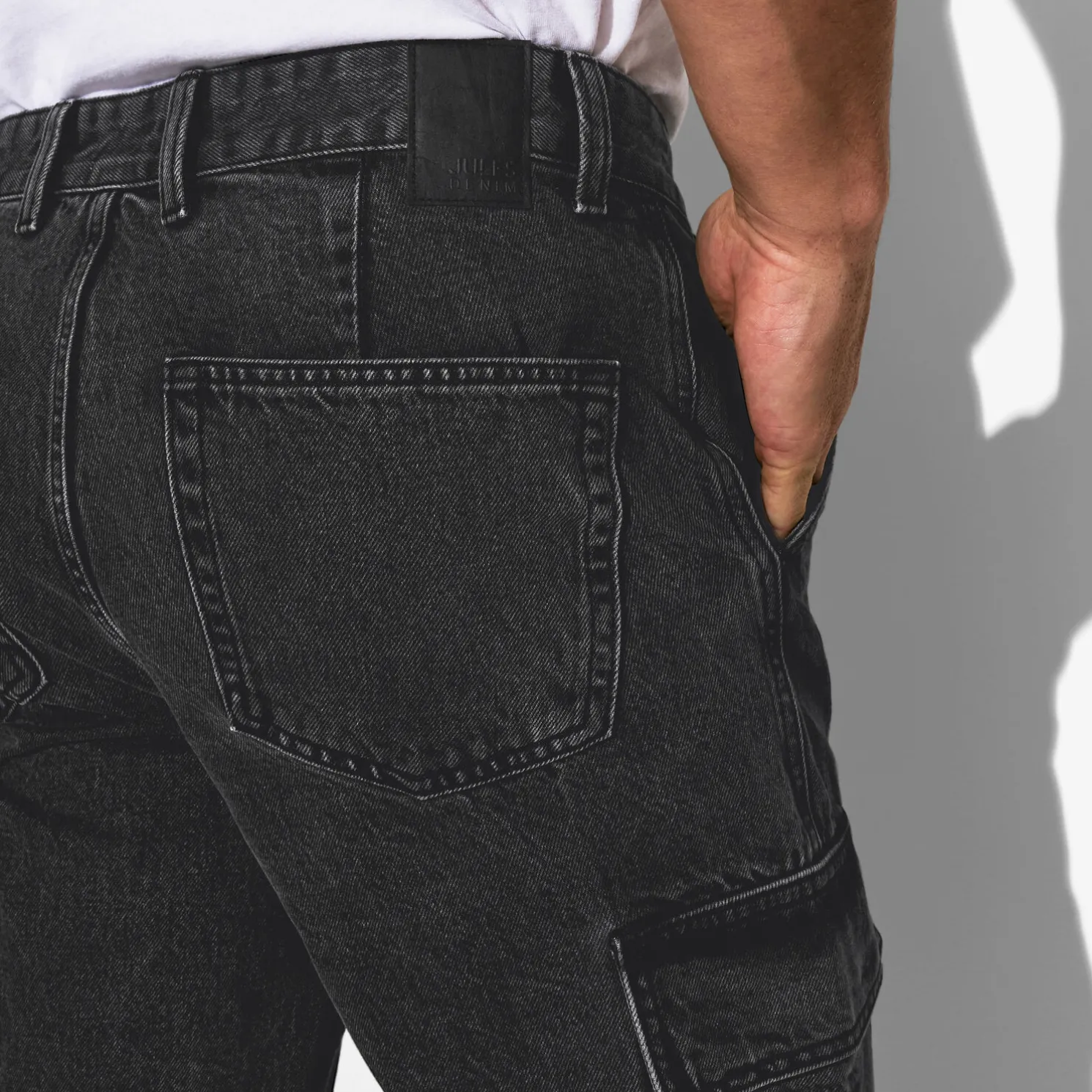 Loose fit jeans met cargozakken