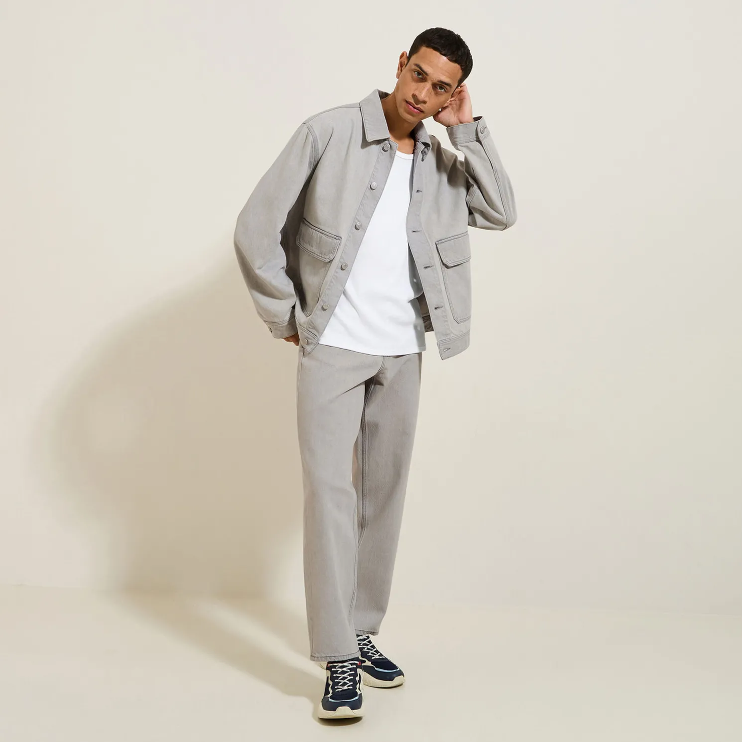 Loose jeans in 100% katoen