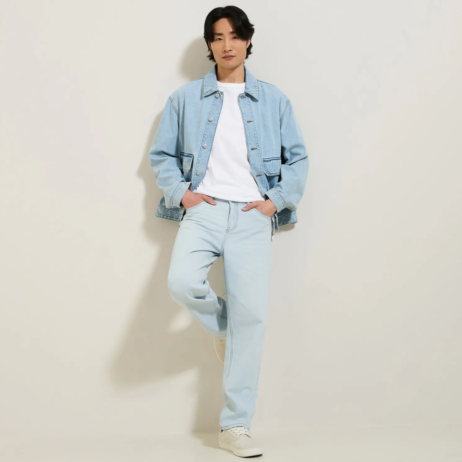 Loose jeans in 100% katoen